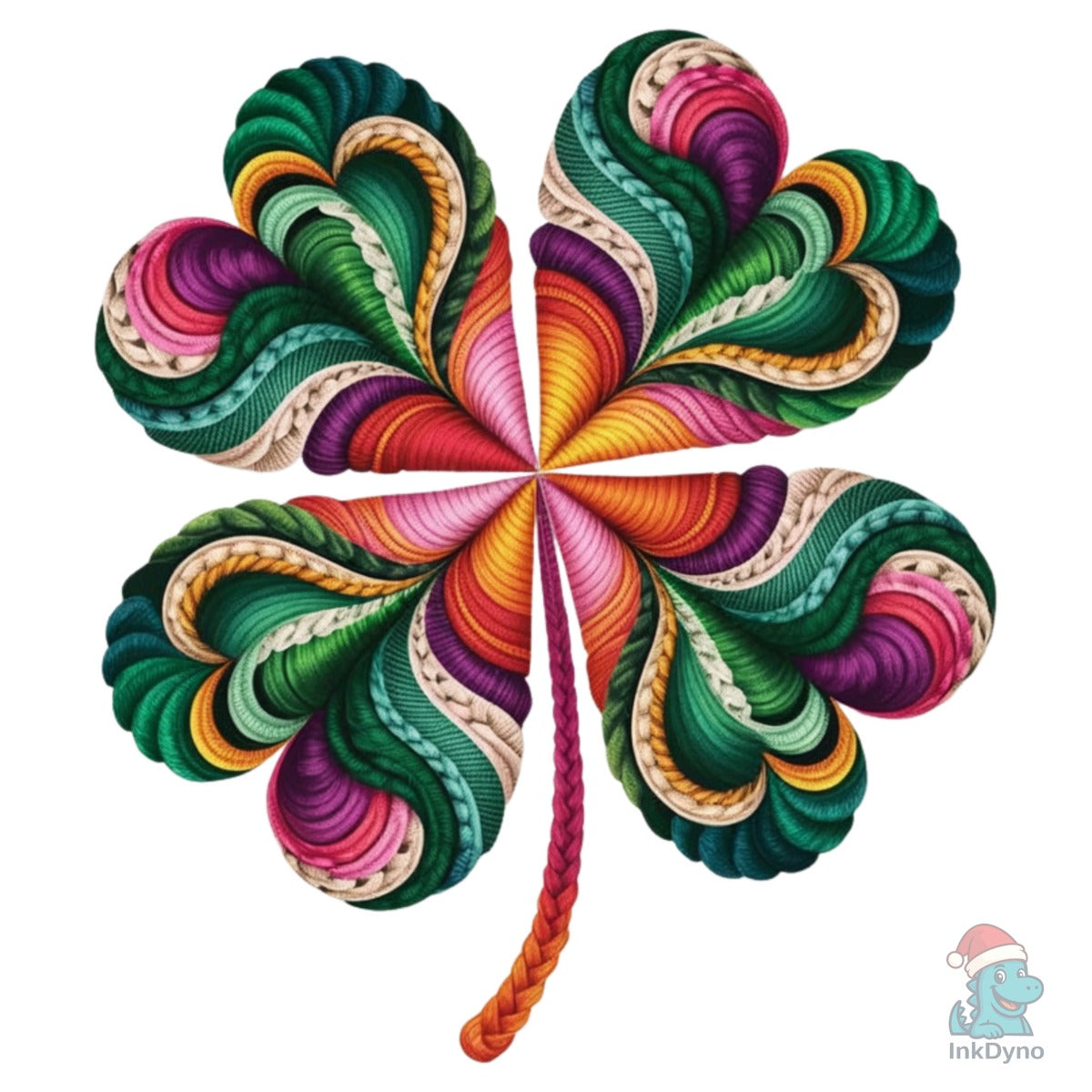 Yarn Crochet Shamrock Swirl Clover