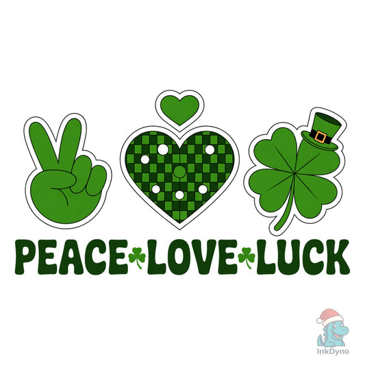Peace Love Luck St Patrick's Day - DTF Transfer