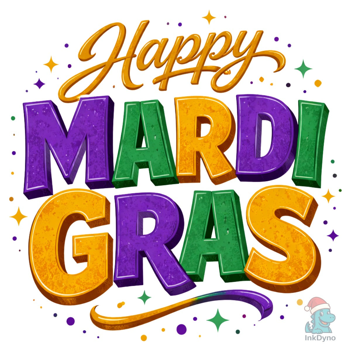 Retro Coquette Mardi Gras Lucky