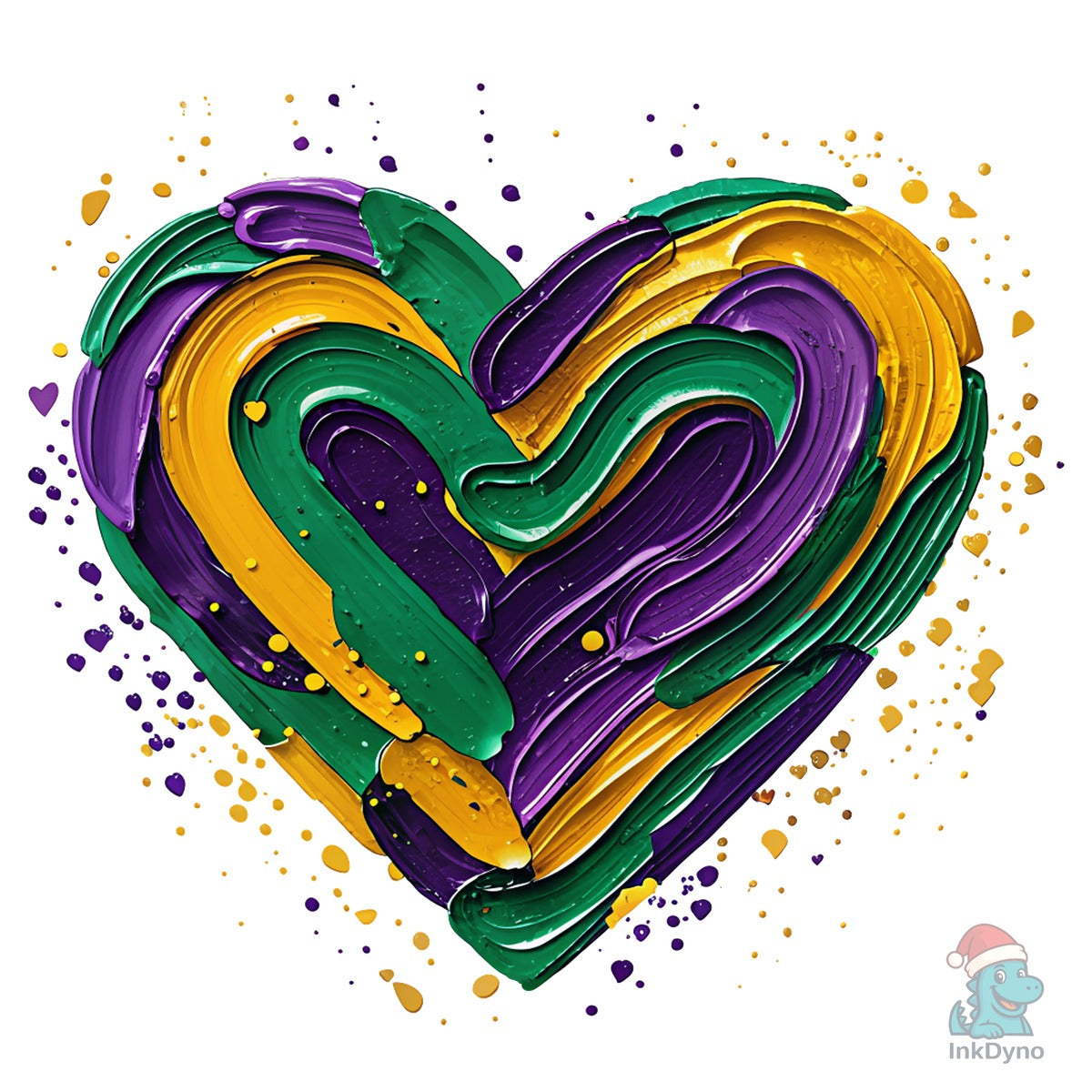 Mardi Gras Heart Brushstroke