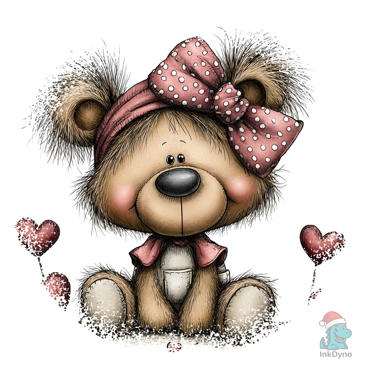 Teddy Bear Whimsical Valentine Round