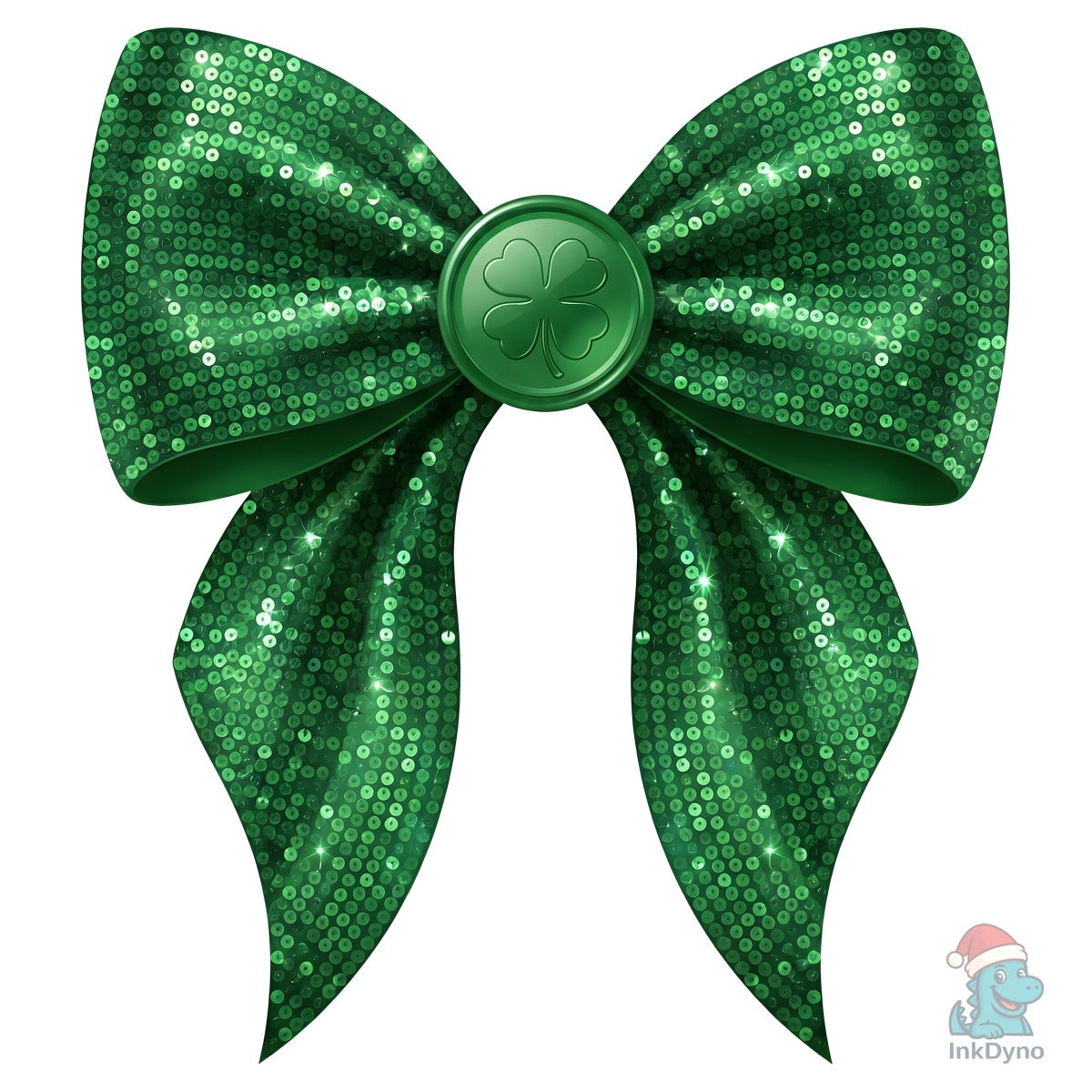 Green Sequin Shamrock Bow