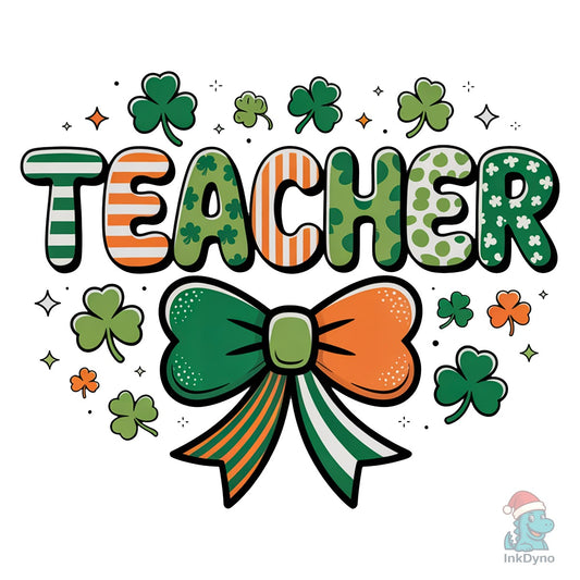 St Patrick Teacher Bow Design - DTF Transfer
