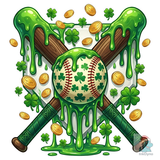 St Patrick's Day Baseball Dripping - DTF Transfer