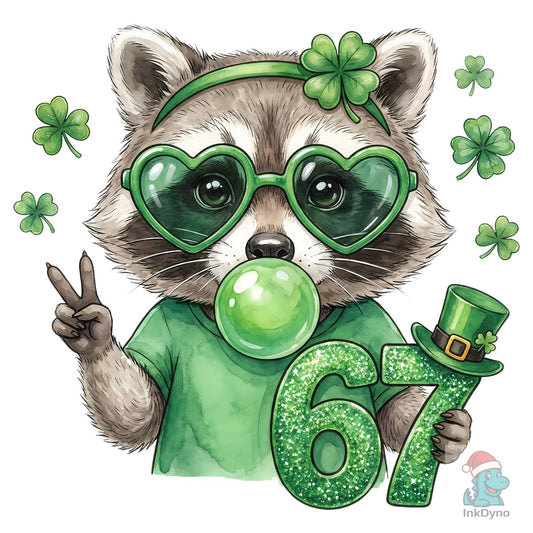 St Patrick's Day Raccoon 6 7 Viral Meme - DTF Transfer
