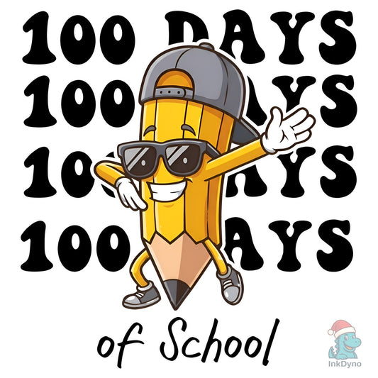 Cool Pencil 100 Days of School - DTF Transfer