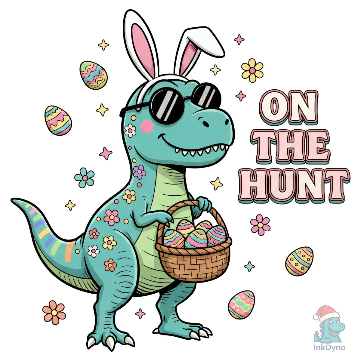 Dinosaur T Rex Easter on the Hunt
