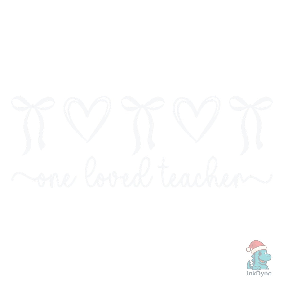 One Loved Teacher Valentine Bow Heart