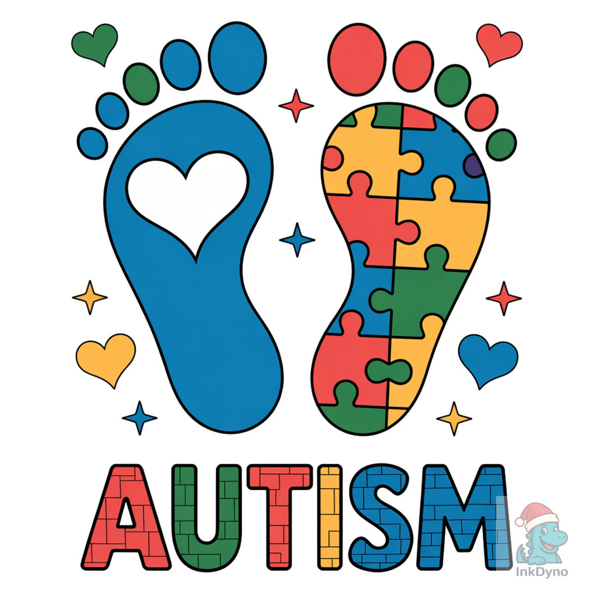 Autism Footprints Puzzle Foot