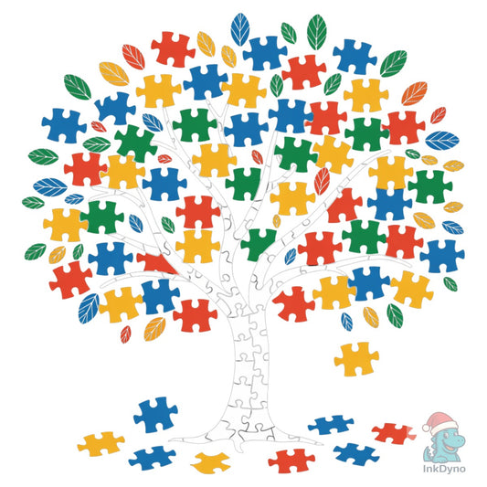 Autism Tree Puzzle Colorful Puzzle - DTF Transfer