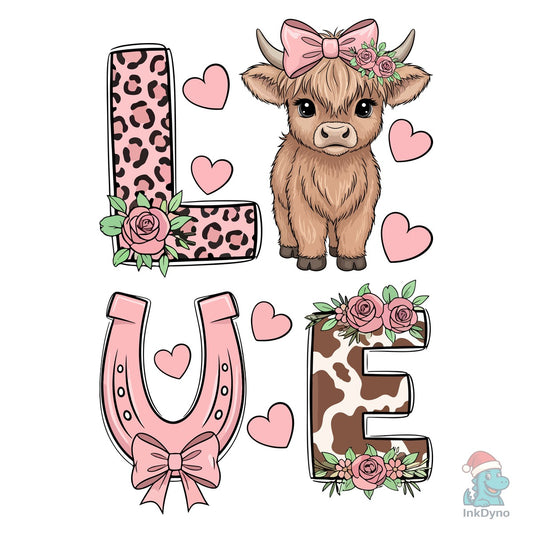 Cow Love Valentine's Day T-Shirt - DTF Transfer