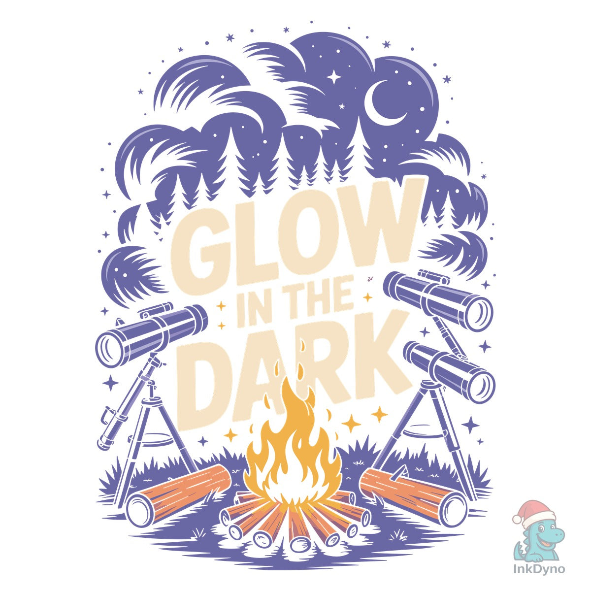 Glow in the Dark Campfire T-Shirt Design