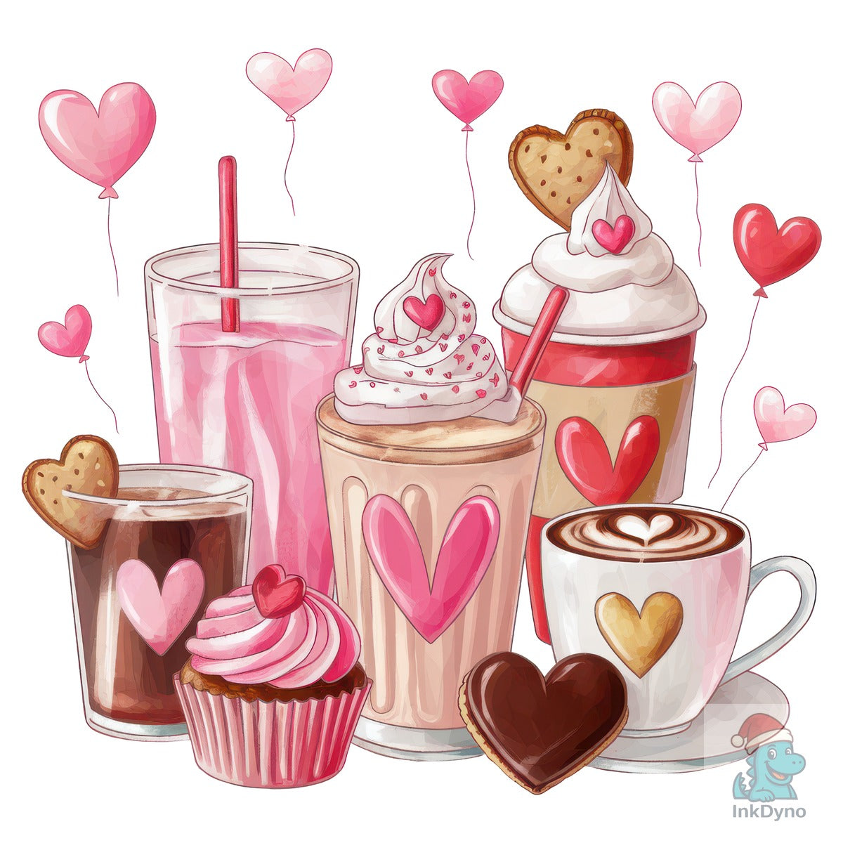 Retro Coffee Lover Hearts