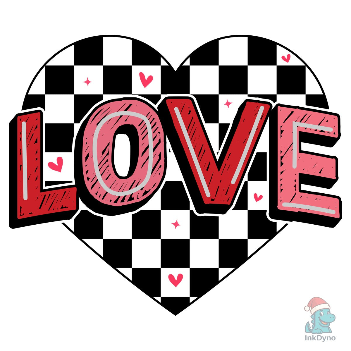 Valentine's Day Checkered Heart Love