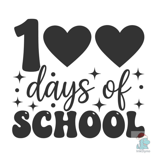 100 Days of School Heart - DTF Transfer