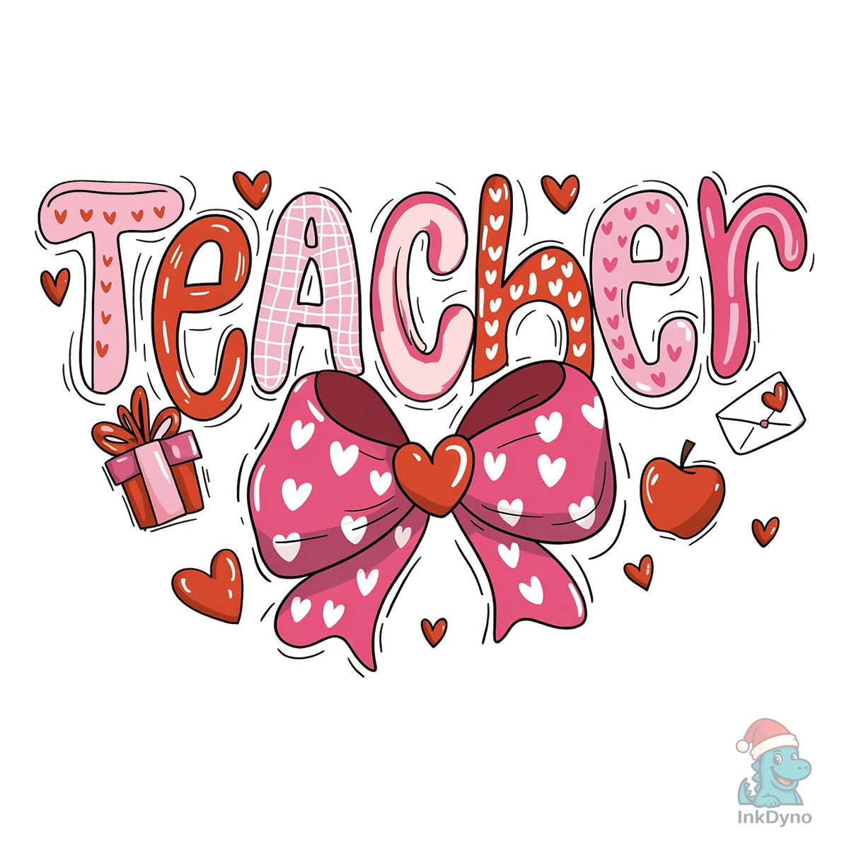 Preppy Teacher Heart Love Bow Shirt