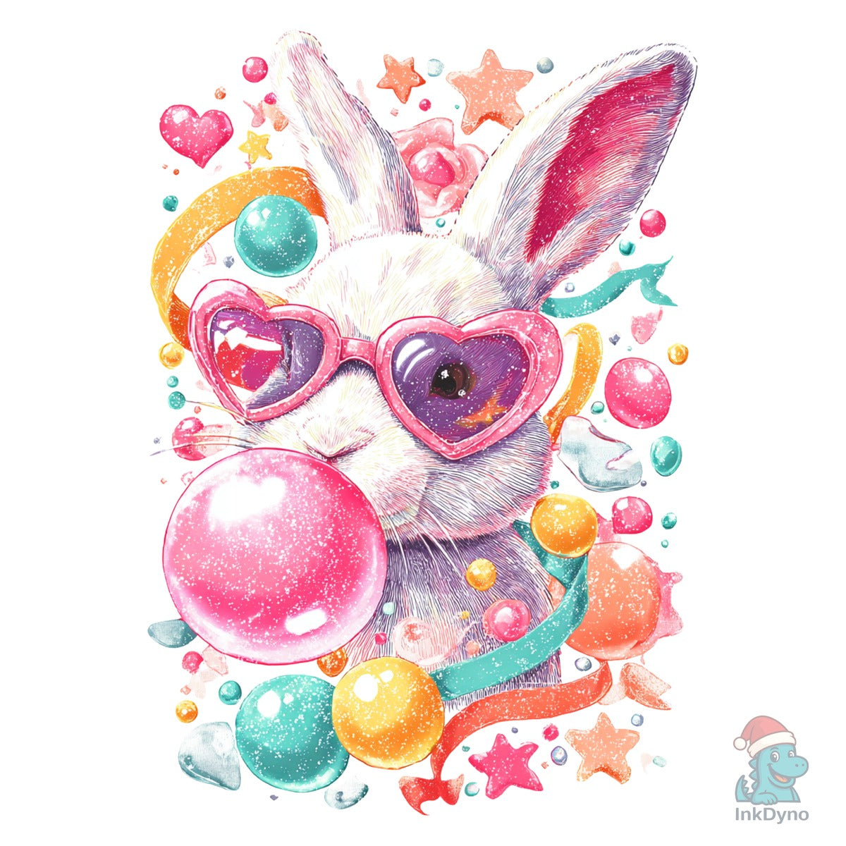 Coquette Bunny Blowing Bubble Gum