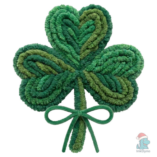 Faux Yarn Style Shamrock Clover - DTF Transfer