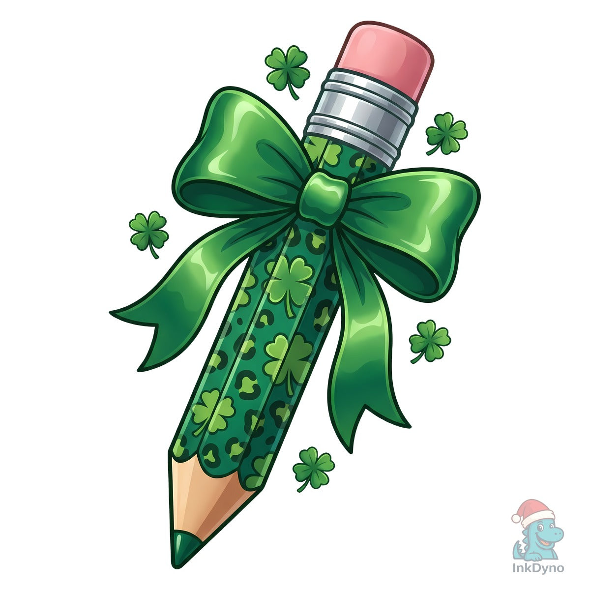 Green Shamrock Bow Pencil