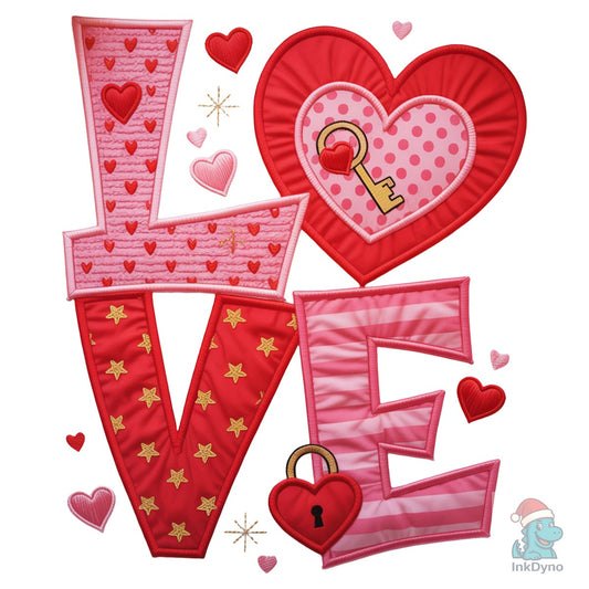 Love Heart Faux Yarn Sublimation - DTF Transfer