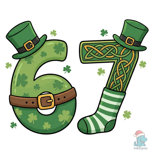 Lucky Number 67 Leprechaun Hat - DTF Transfer