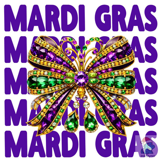 Mardi Gras Bow T Shirt - DTF Transfer
