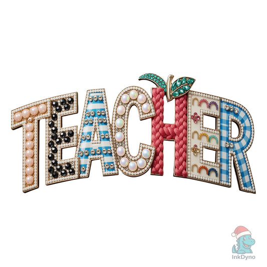 Teacher Rhinestone Diamond Apple Shirt - DTF Transfer