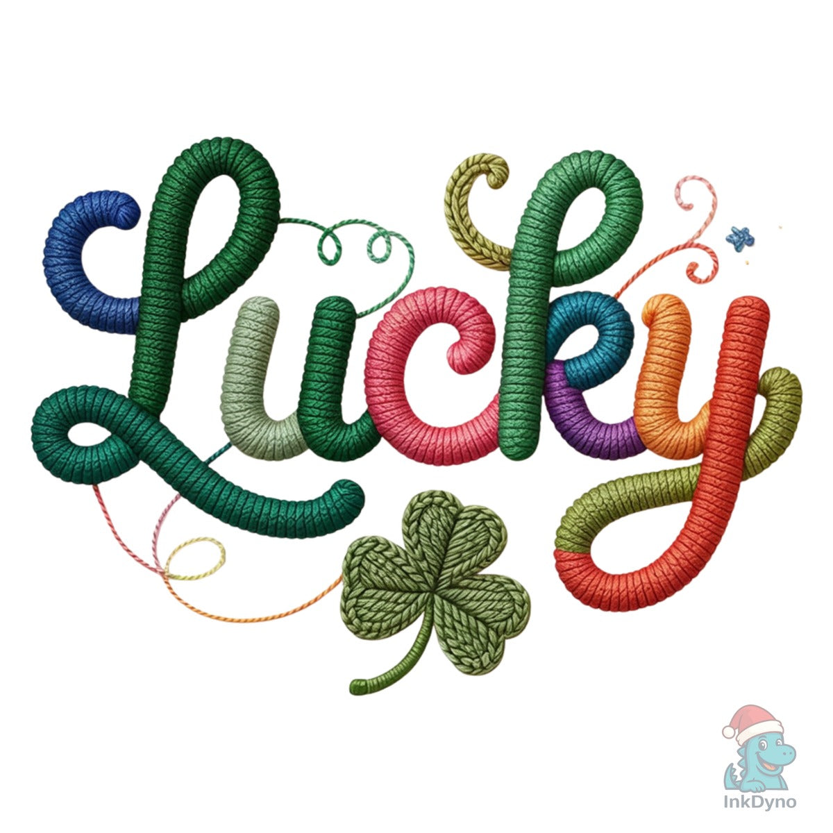 Faux Yarn Lucky Script St Patrick's Day