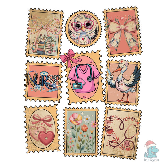 Valentine Postage Stamp Collage - DTF Transfer