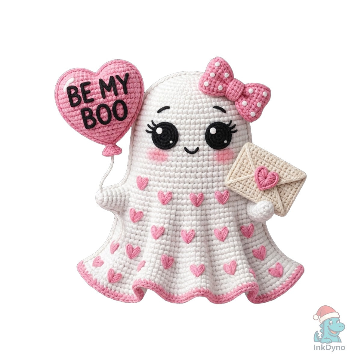 Be My Boo Crochet Yarn Valentine Ghost