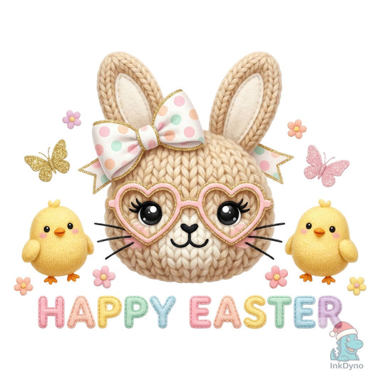 Crochet Bow Bunny Easter - DTF Transfer
