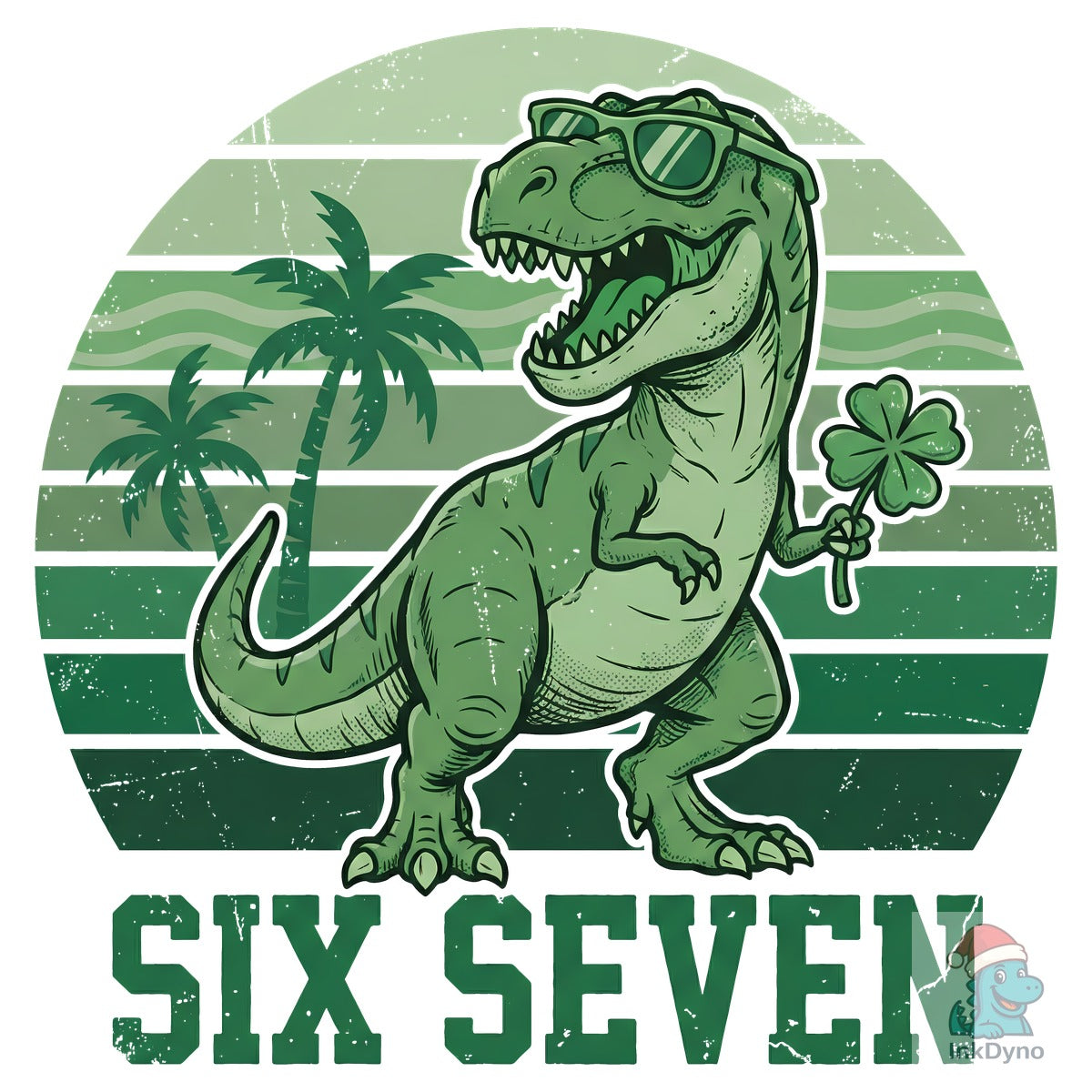 St Patrick's Six Seven Viral Meme T-Rex