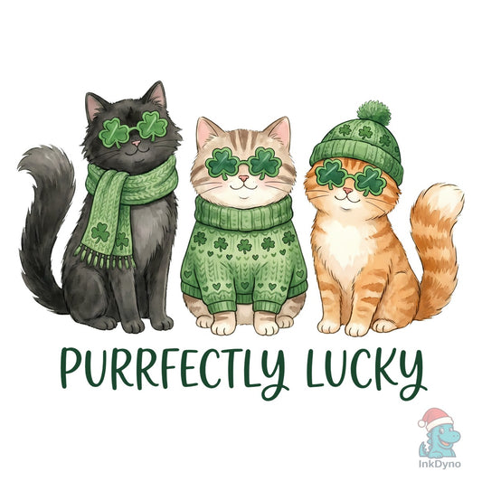Purrfectly Lucky St Patrick's Day - DTF Transfer