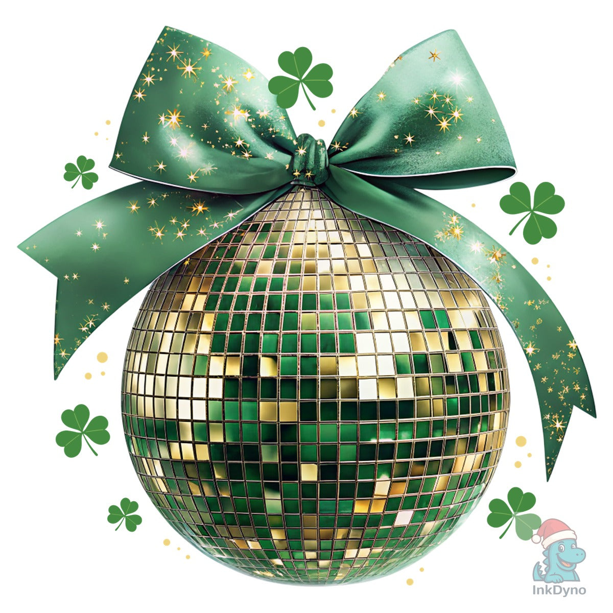 St Patricks Day Disco Ball Coquette Bow
