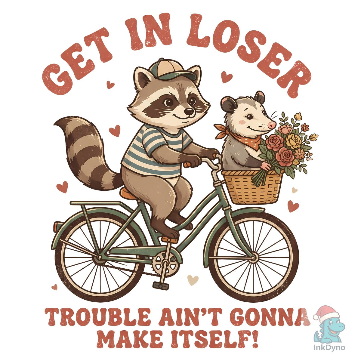 Funny Raccoon Possum Bicycle Valentine