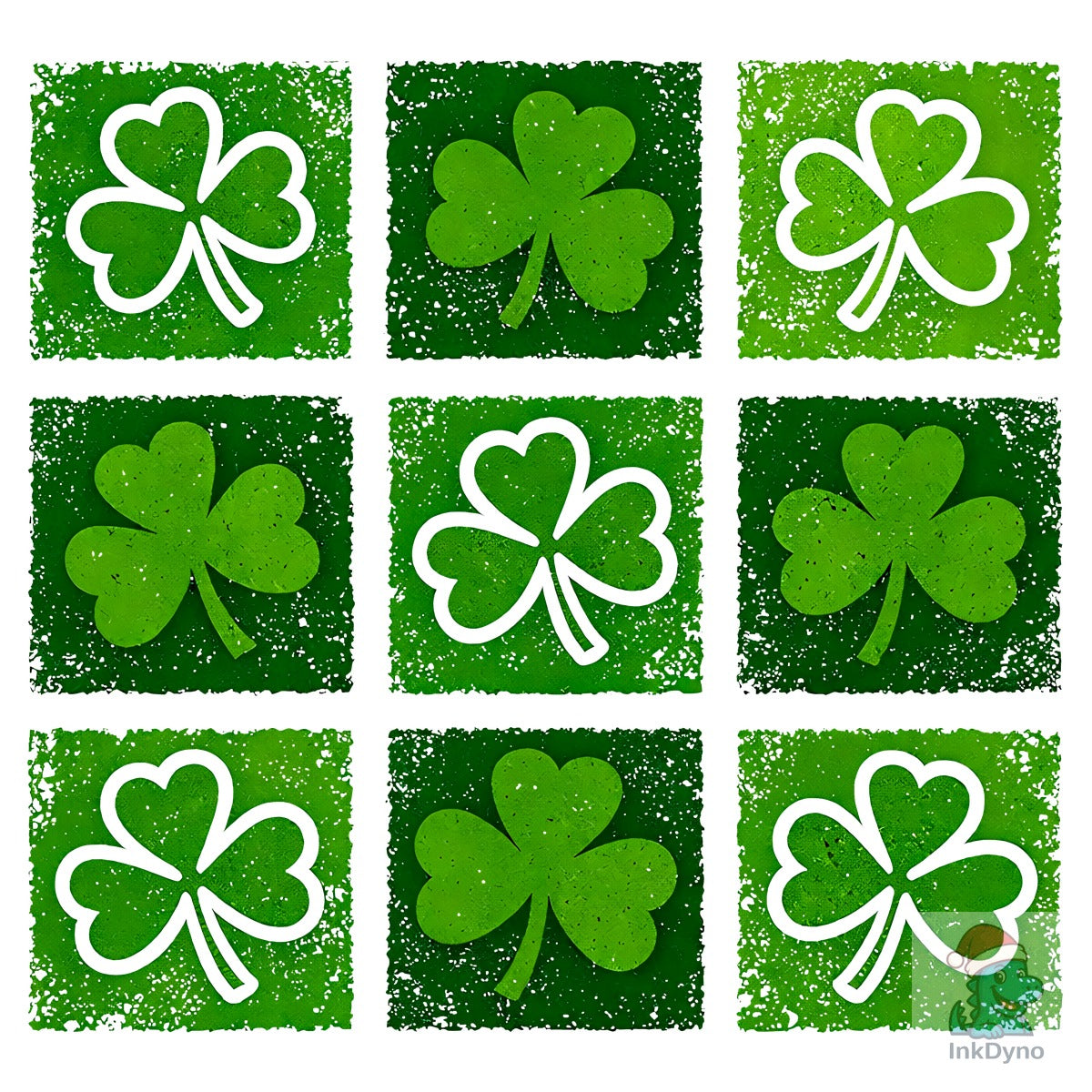 Retro Shamrock Grid St Patrick