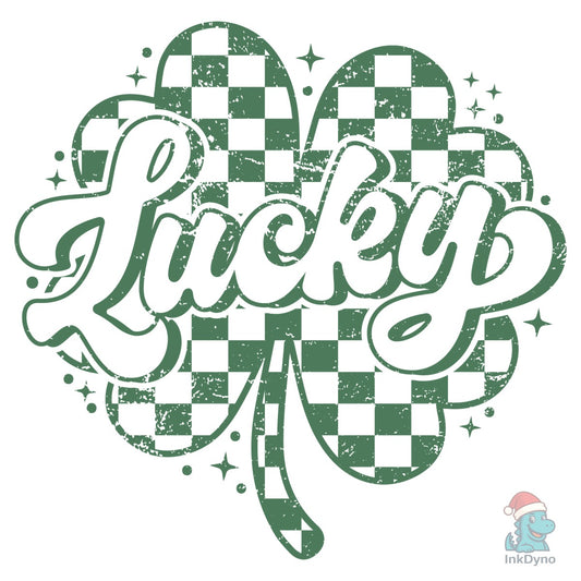 St Patrick's Lucky Shamrock Checkered - DTF Transfer