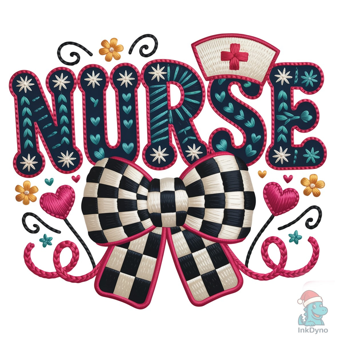 Faux Yarn Nurse Life Coquette Bow Shirt