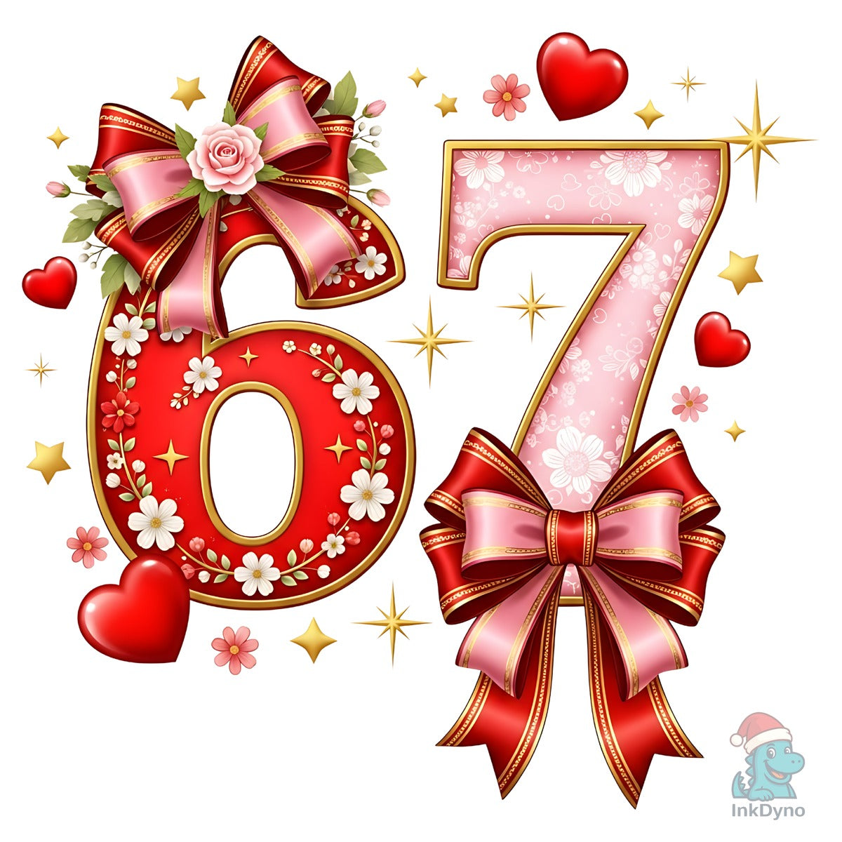 Floral Heart 67 Birthday