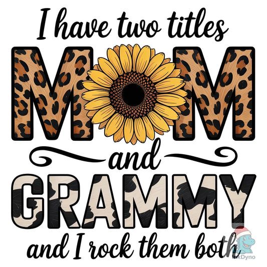 Mom Grammy Sunflower Cowhide - DTF Transfer