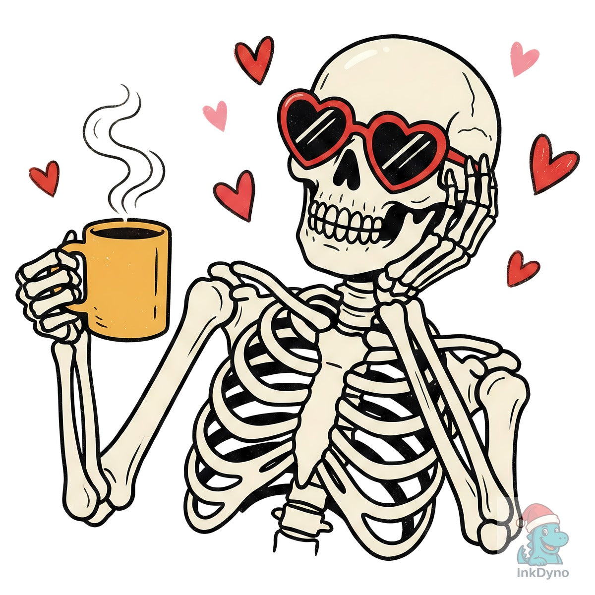 Valentine Skeleton in Love Coffee