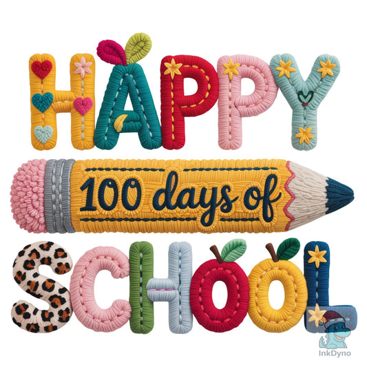 Happy 100 Days School Books - DTF Transfer