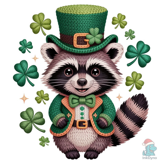 Lucky Raccoon St Patrick's Day - DTF Transfer