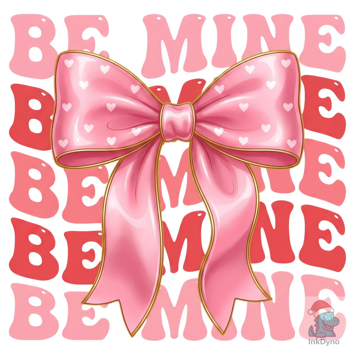 Be Mine Valentine Pink Bow Hearts