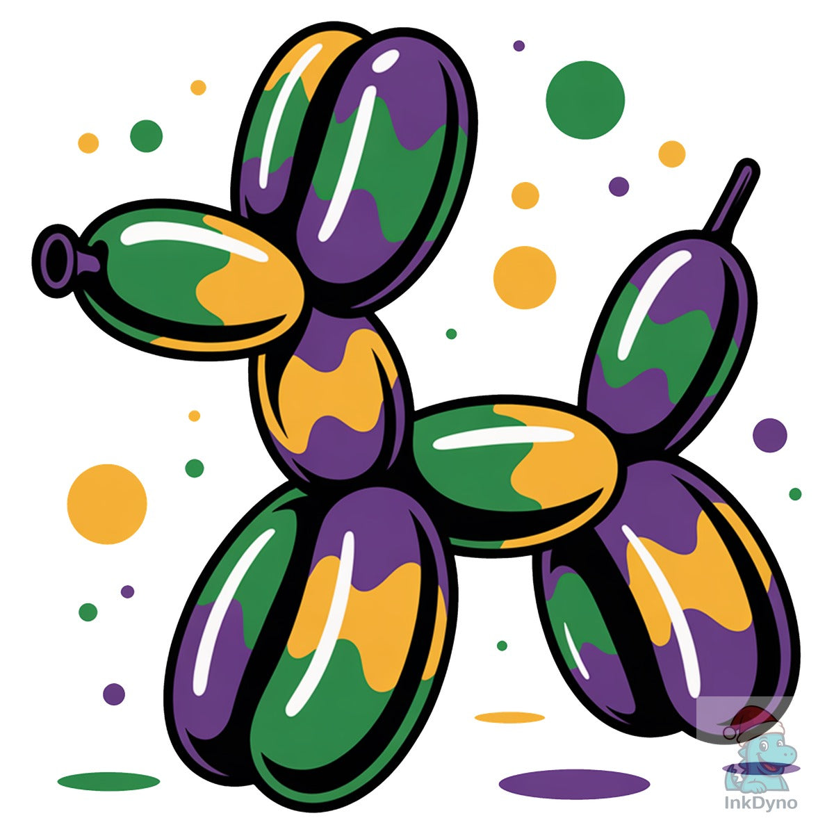 Mardi Gras Balloon Dog Brushstroke
