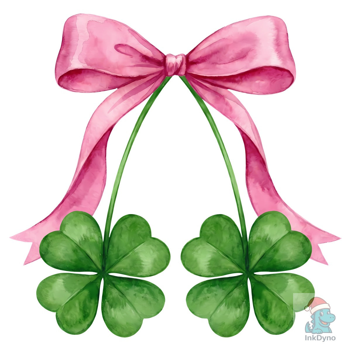 Pink Bow Shamrock Sublimation