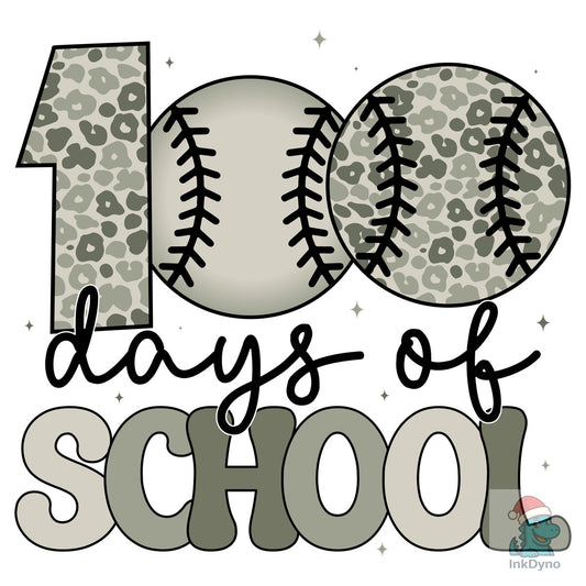 100 Days of School Baseball - DTF Transfer