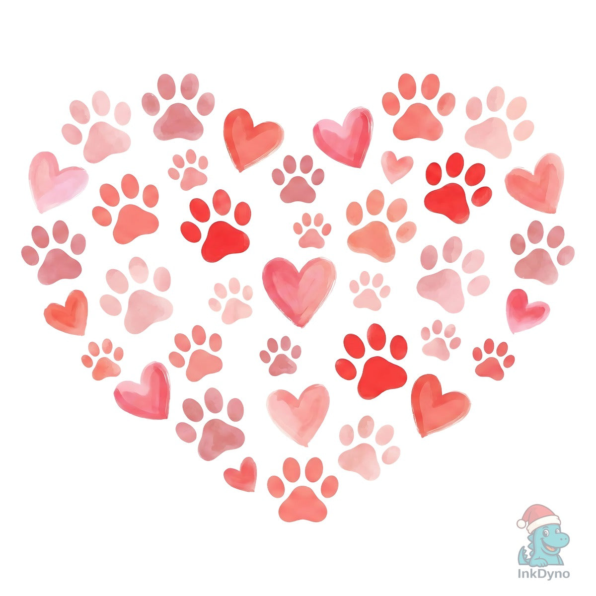 Paw Print Heart Love