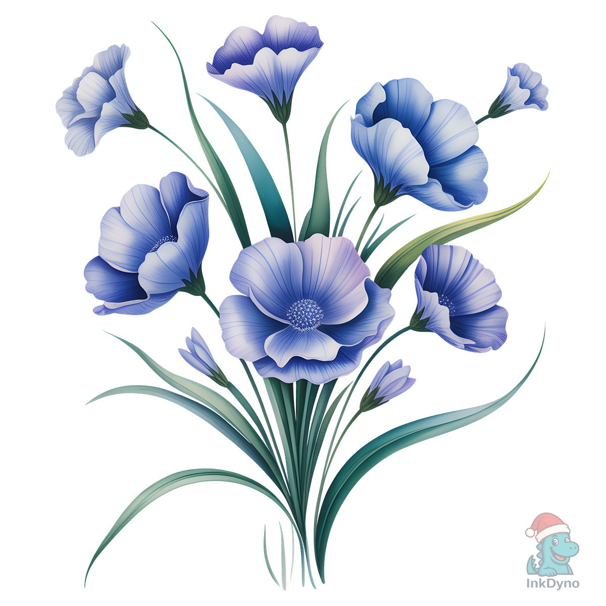 Blue Flower Bouquet Nature Lover Gift