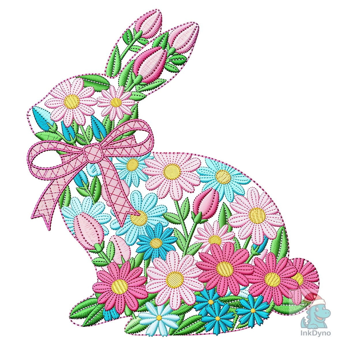 Floral Bunny Silhouette Sublimation
